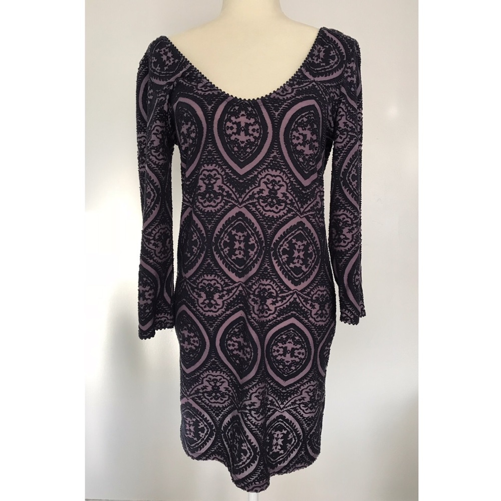 Free People long sleeves purple blue dress